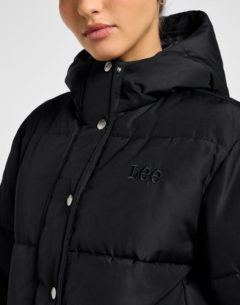 Lee Women's Long Puffer Jacket In Union Black